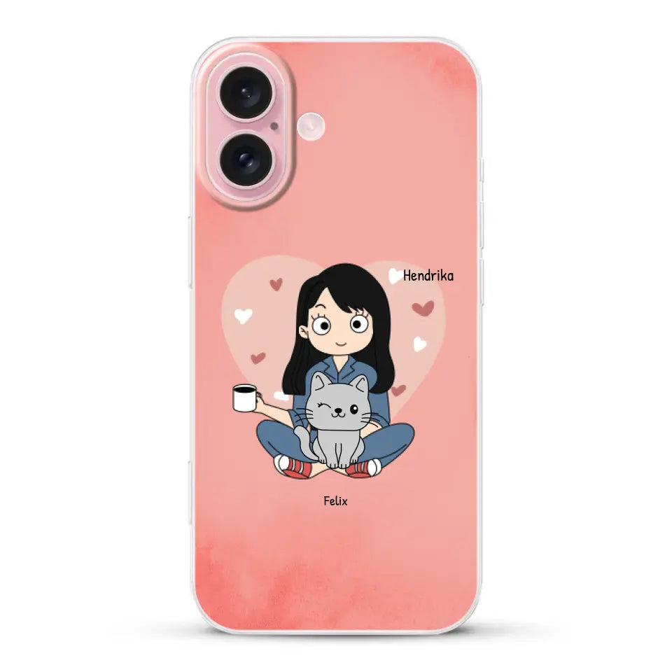 Cartoon katten mama - Gepersonaliseerd telefoonhoesje