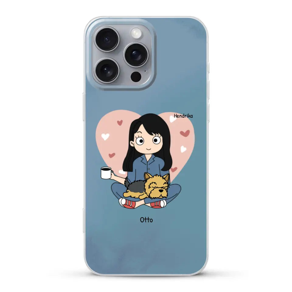 Cartoon honden mama - Gepersonaliseerd telefoonhoesje