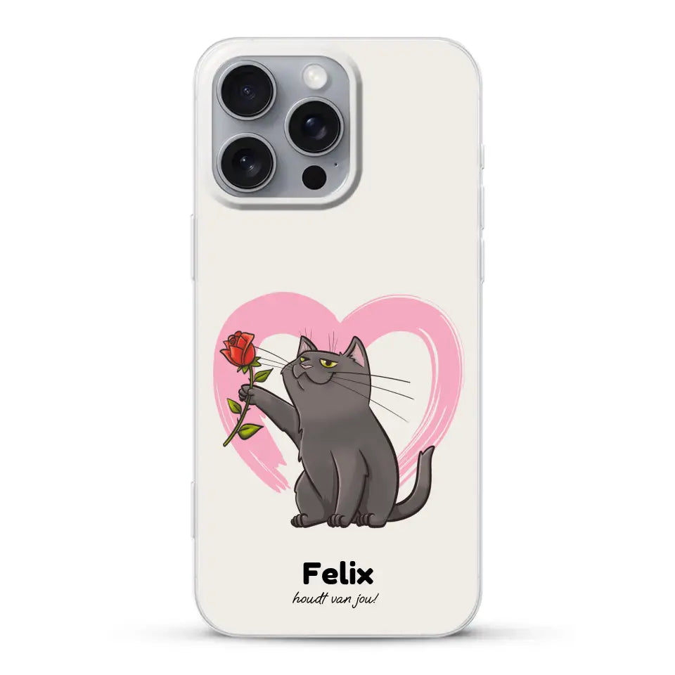 Jouw kat houdt van jou - Gepersonaliseerd telefoonhoesje