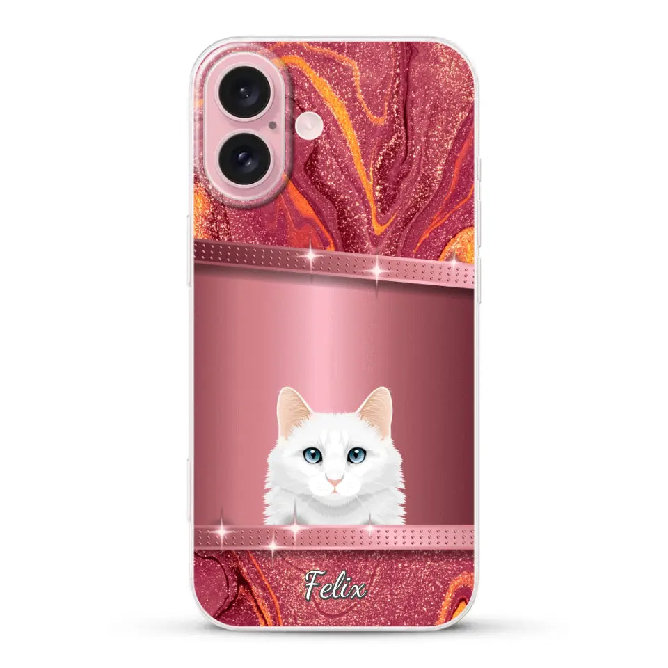 Spionerende katten glitter - Gepersonaliseerd telefoonhoesje