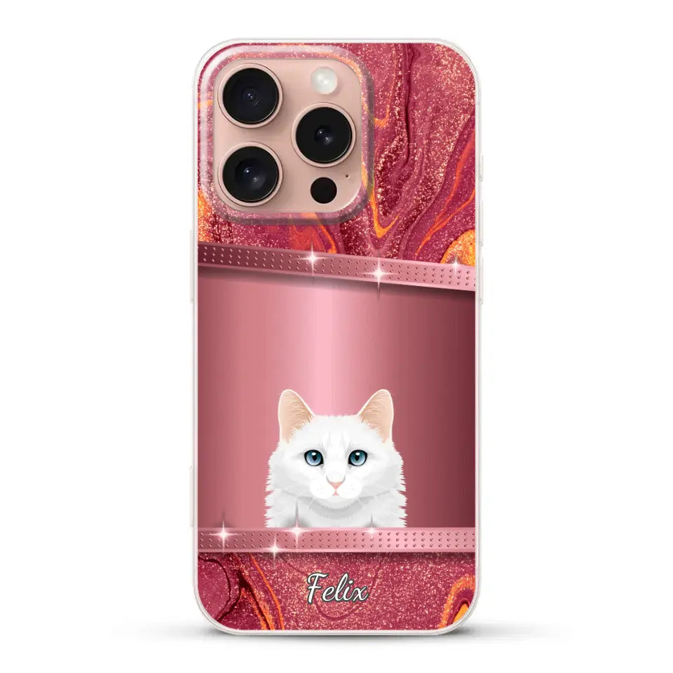 Spionerende katten glitter - Gepersonaliseerd telefoonhoesje