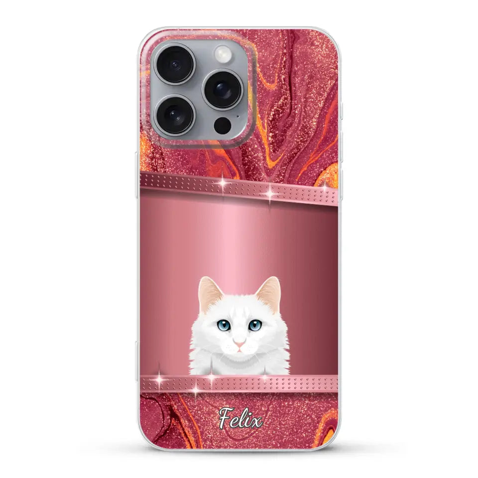 Spionerende katten glitter - Gepersonaliseerd telefoonhoesje