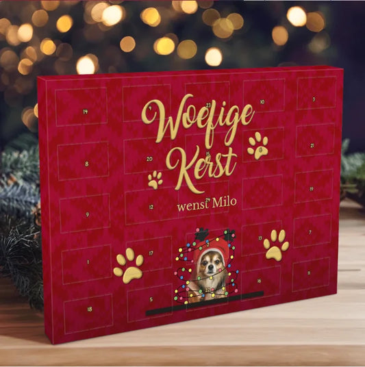 Woefige Kerstmis met honden - Gepersonaliseerde snoepjes adventskalender