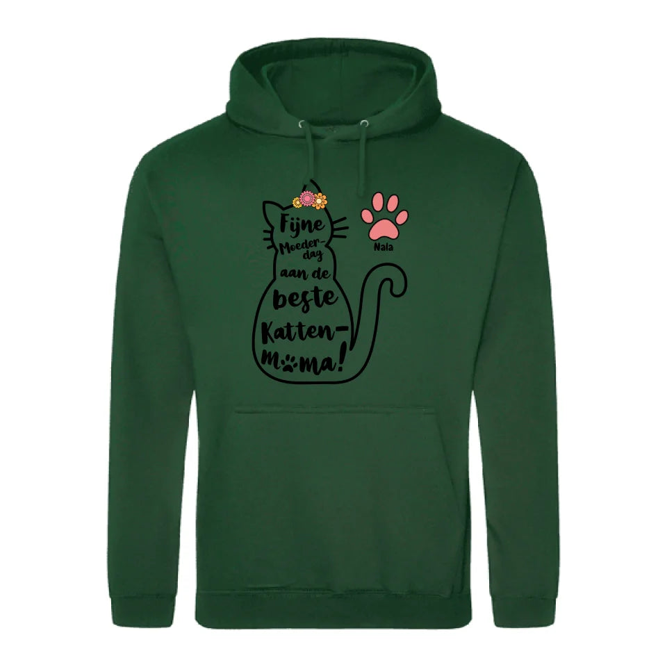 Beste kattenmama  - Gepersonaliseerde Hoodie