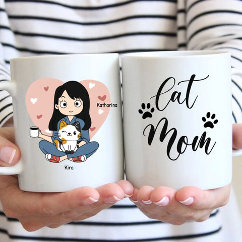 Cat Mom - Gepersonaliseerde mok - Featured Image