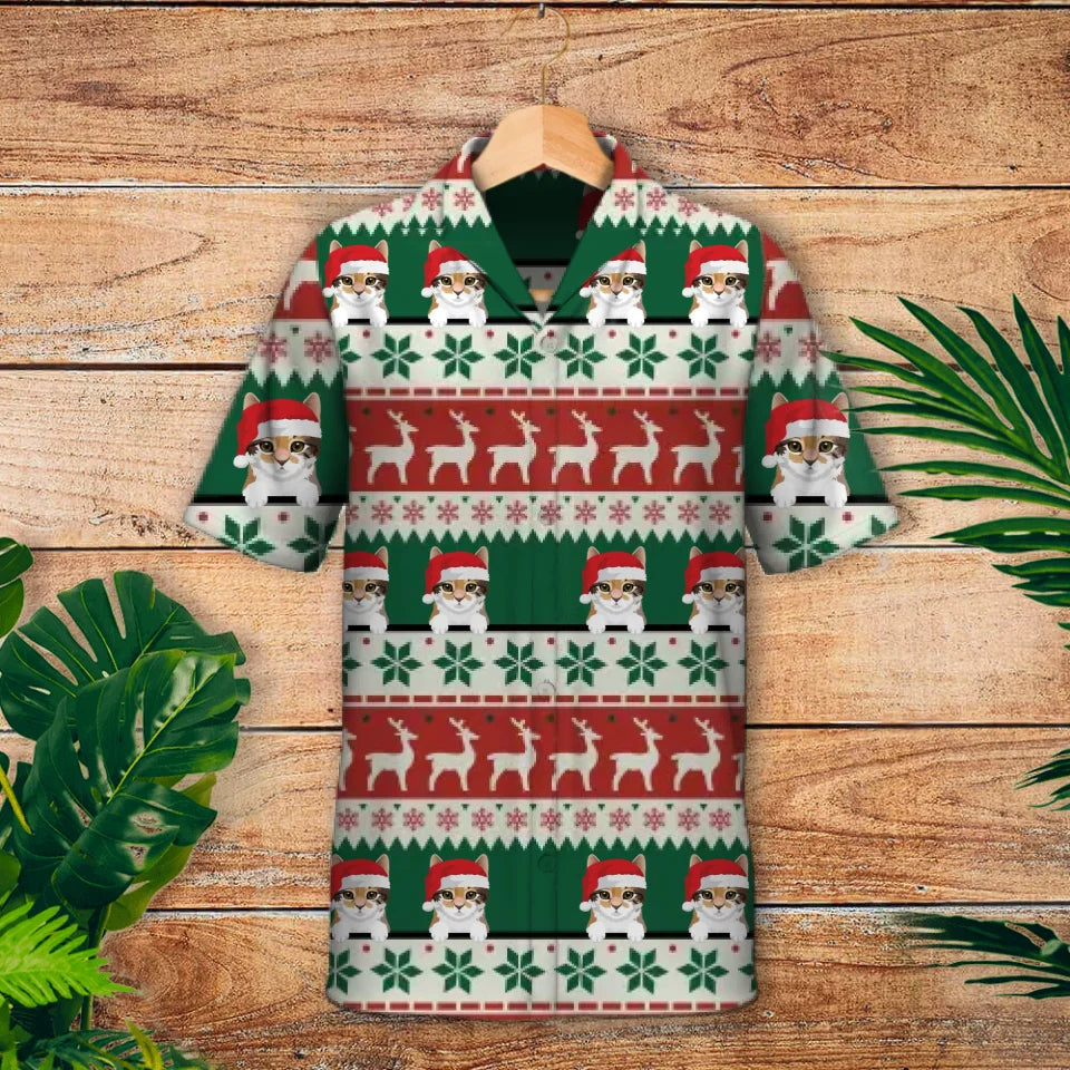 Kerst pluisneuzen - Gepersonaliseerd Hawaiiaans hemd