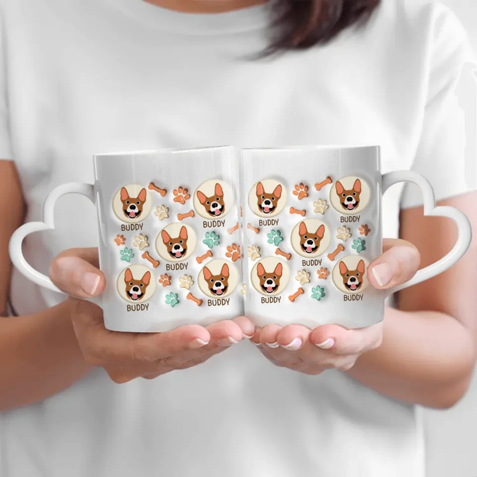 Schattige dierenkoppen (3D-look) - Gepersonaliseerde mok