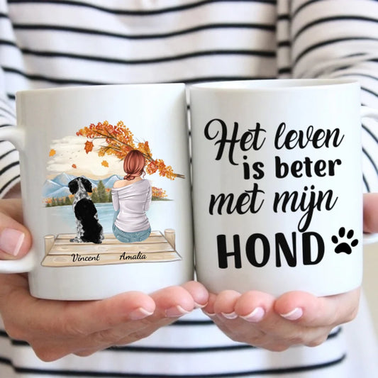 Vrouw met huisdier - Gepersonaliseerde mok