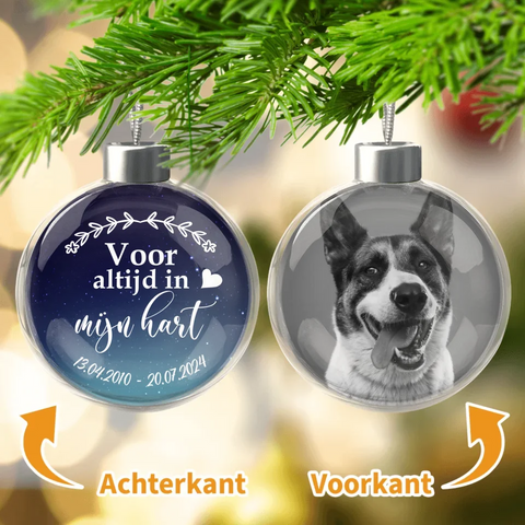 Voor altijd in het hart - Gepersonaliseerde kerstfeest bal - Featured Image