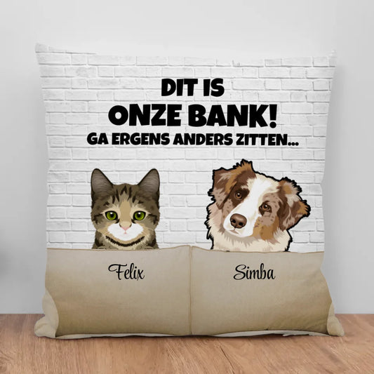 Onze haarige vrienden bank - Gepersonaliseerde kussen