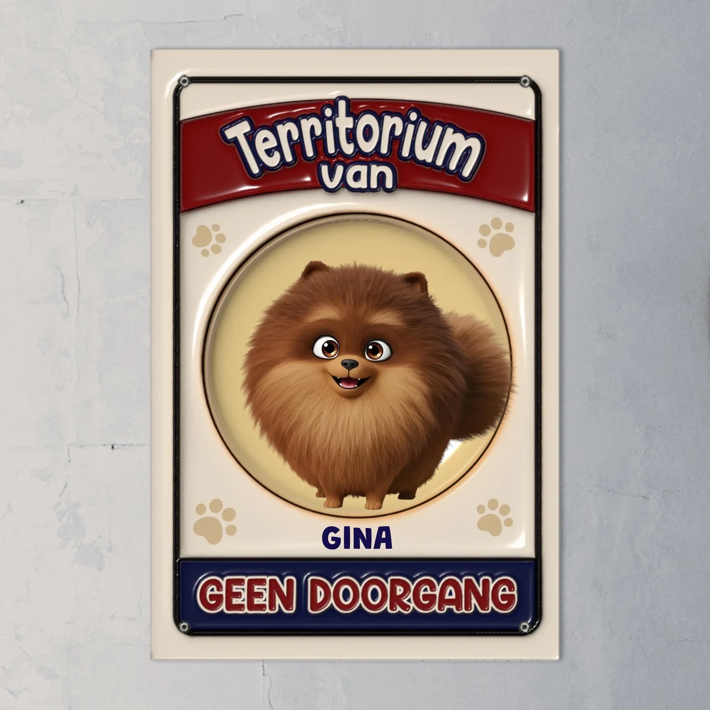 Territorium van (3D-optica) - Gepersonaliseerd deurbordje