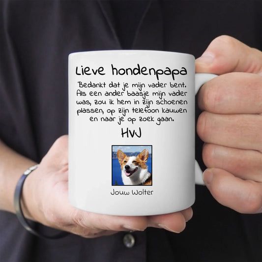 Lieve honden papa met foto - Gepersonaliseerde mok