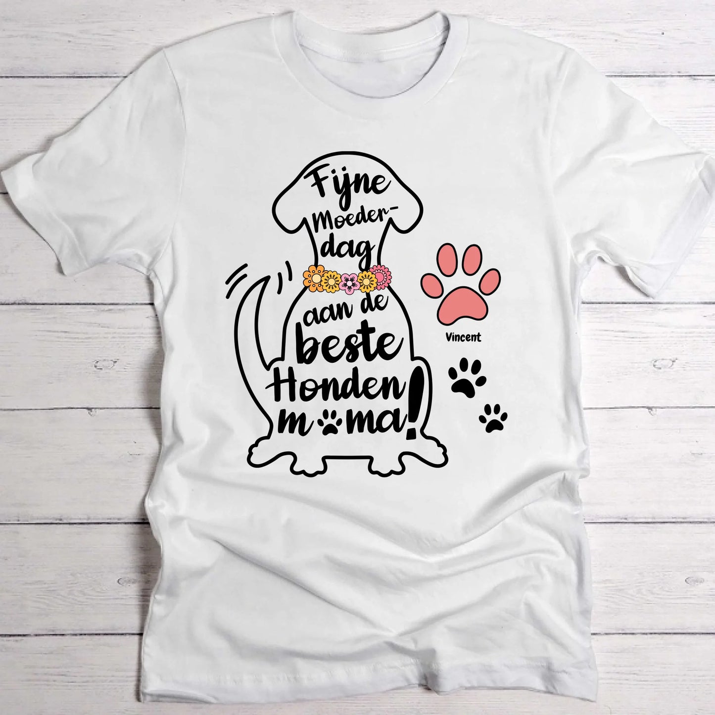 Beste Hondenmama - Gepersonaliseerde T-Shirt
