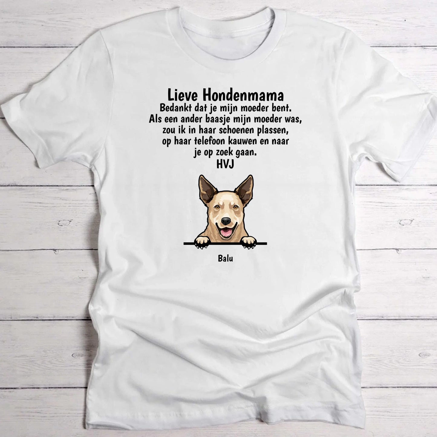 Lieve hondenmama - Gepersonaliseerde T-Shirt