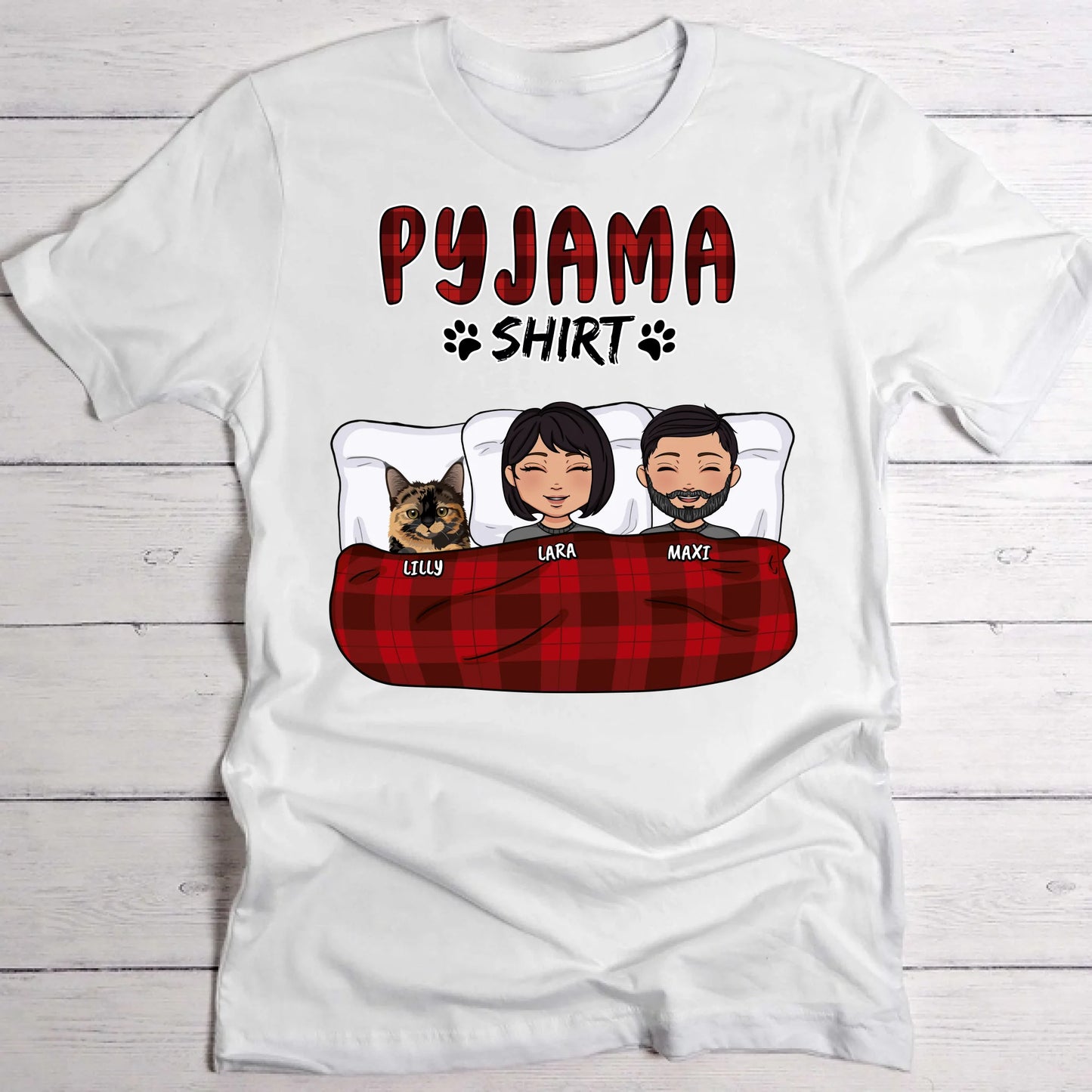 Mijn pyjama shirt (paar) - Gepersonaliseerde T-Shirt