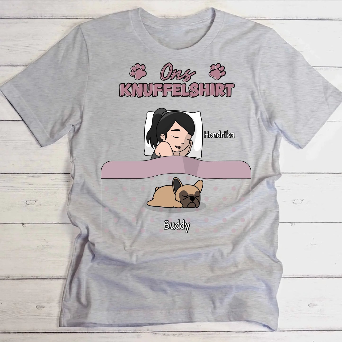 Knuffeltijd met pluisneuzen Single - Gepersonaliseerd T-Shirt