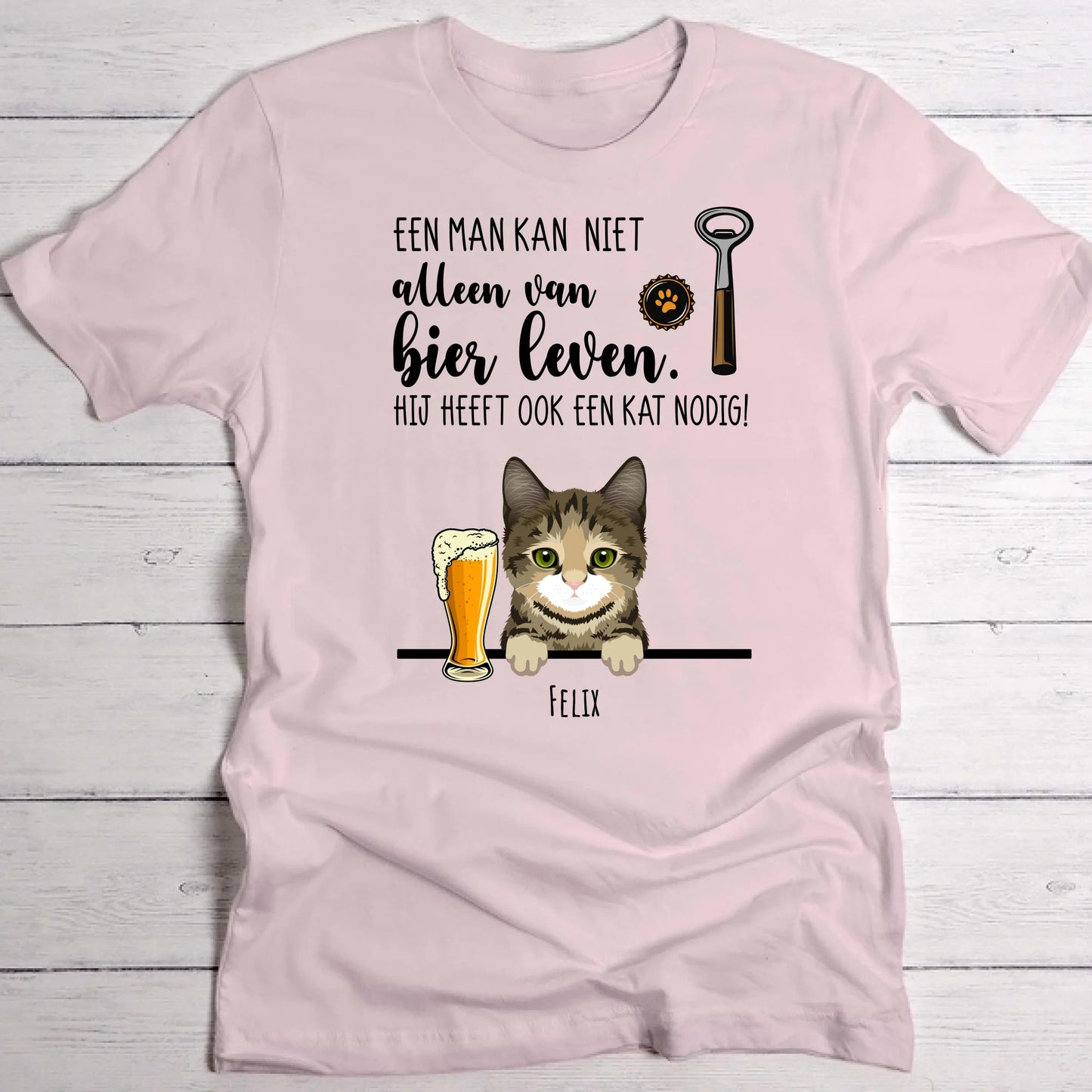 Bier & Miauw - Gepersonaliseerde T-Shirt