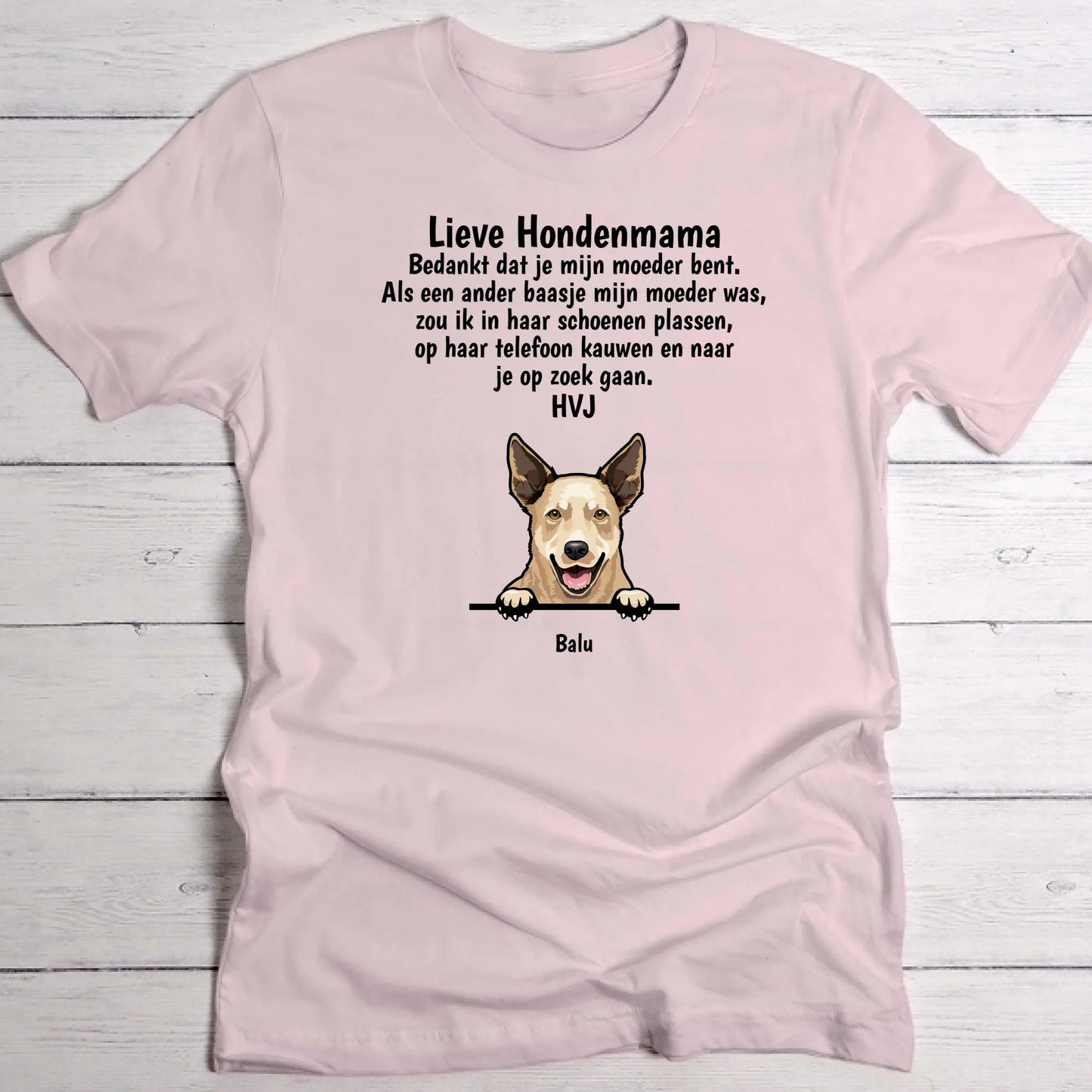 Lieve hondenmama - Gepersonaliseerde T-Shirt