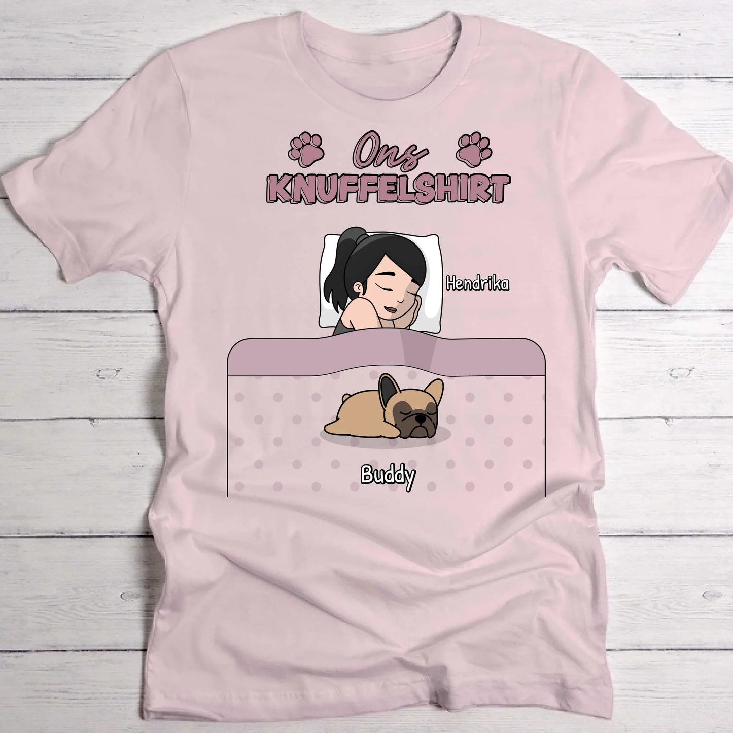 Knuffeltijd met pluisneuzen Single - Gepersonaliseerd T-Shirt