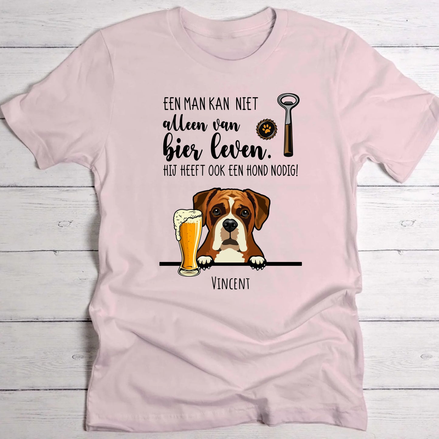 Bier & Woef - Gepersonaliseerde T-Shirt