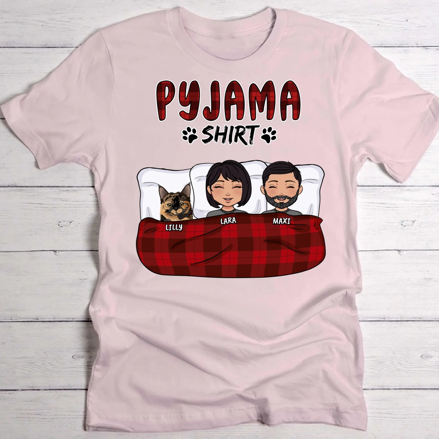 Mijn pyjama shirt (paar) - Gepersonaliseerde T-Shirt
