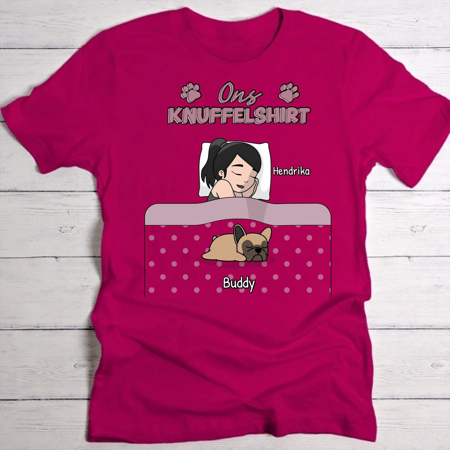 Knuffeltijd met pluisneuzen Single - Gepersonaliseerd T-Shirt