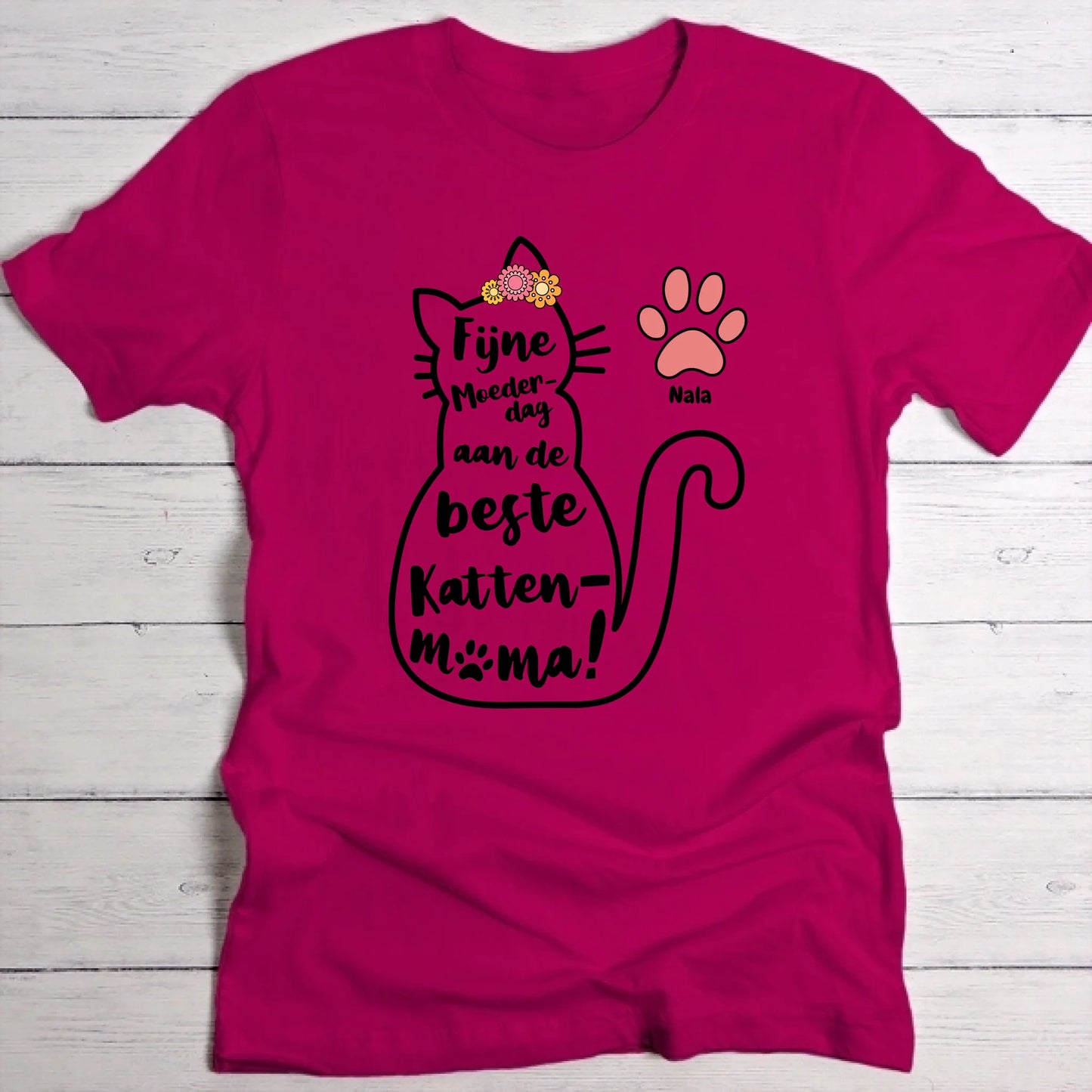 Beste kattenmama  - Gepersonaliseerde T-Shirt