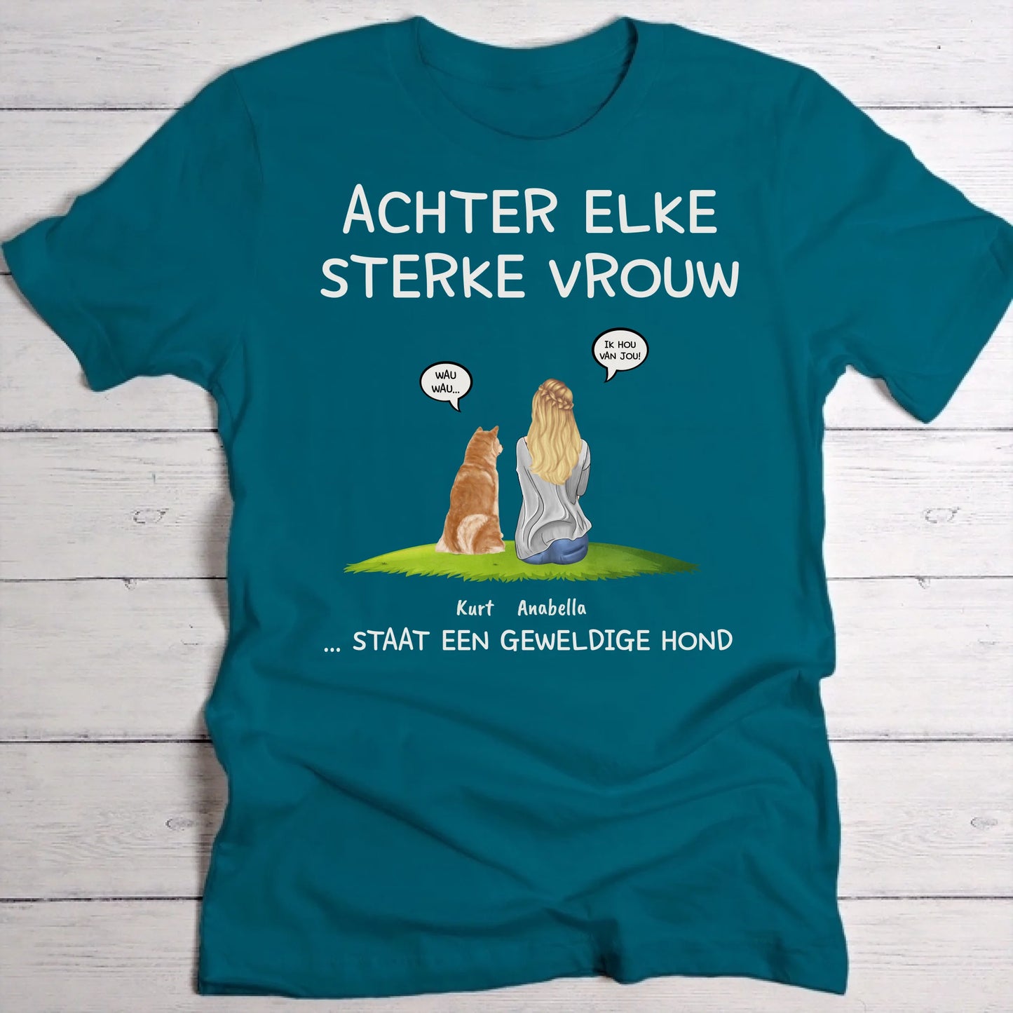 Achter elke vrouw - Gepersonaliseerde T-Shirt