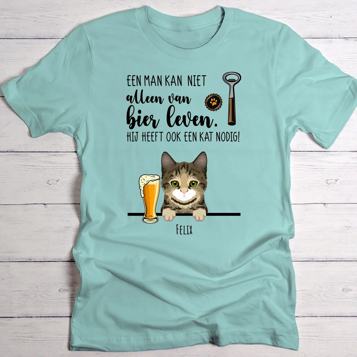 Bier & Miauw - Gepersonaliseerde T-Shirt