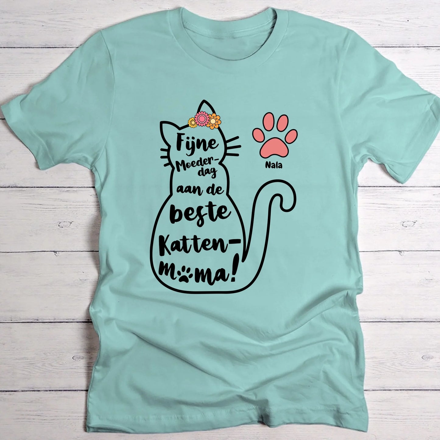 Beste kattenmama  - Gepersonaliseerde T-Shirt