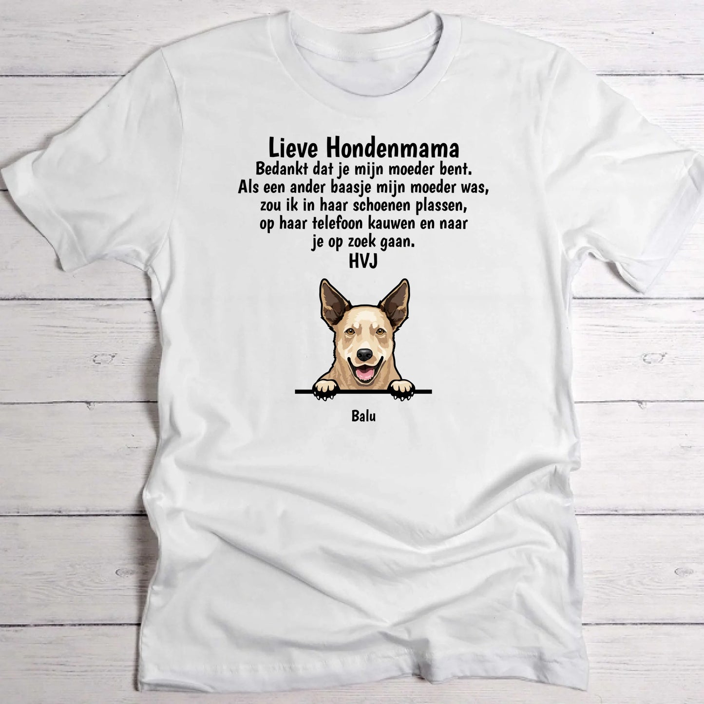 Lieve hondenmama - Gepersonaliseerde T-Shirt