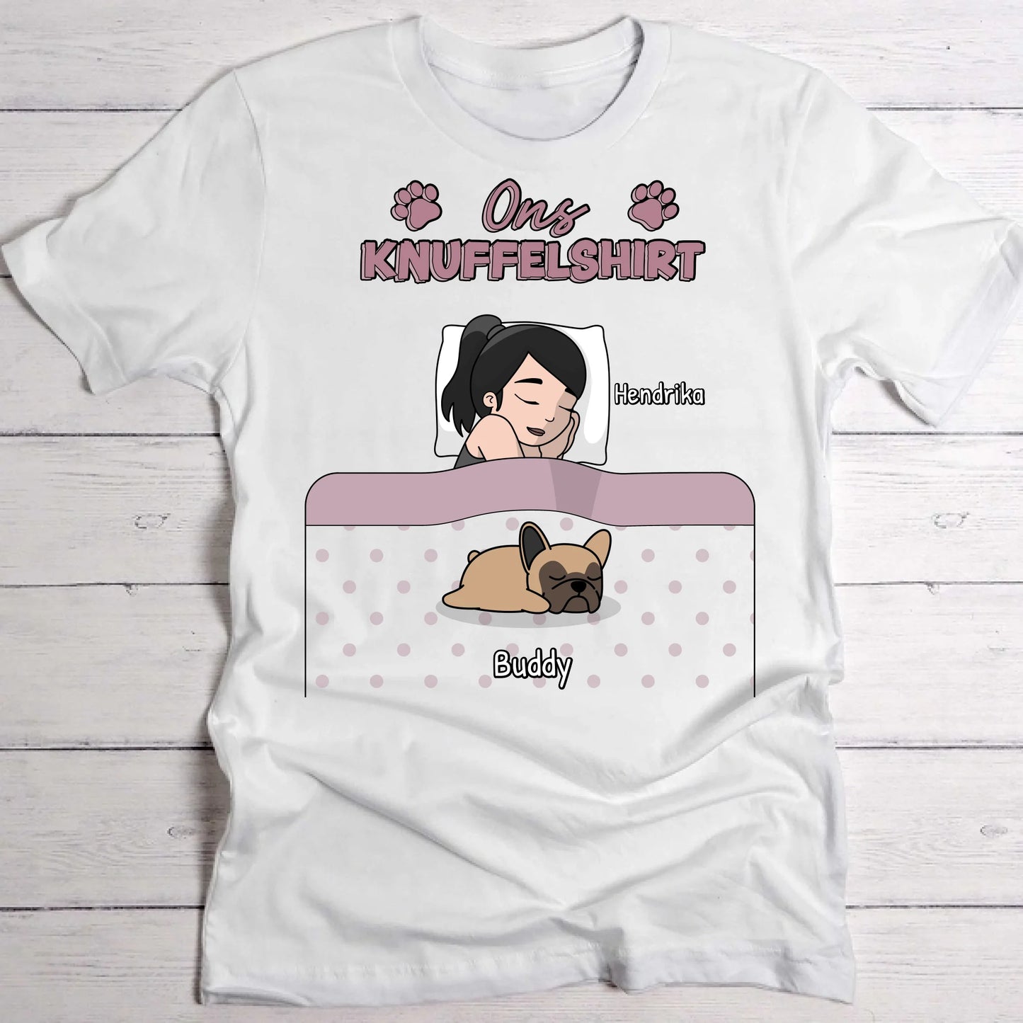 Knuffeltijd met pluisneuzen Single - Gepersonaliseerd T-Shirt
