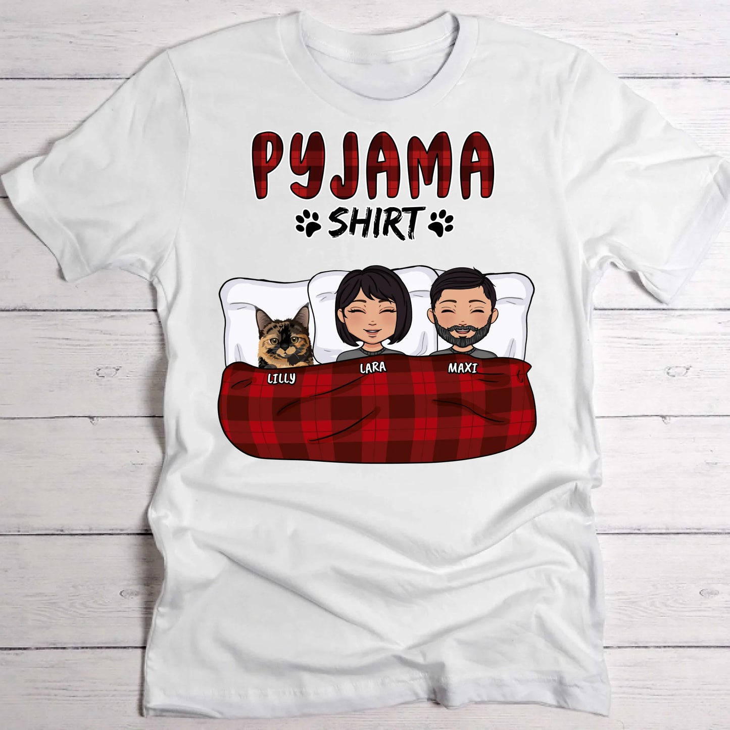Mijn pyjama shirt (paar) - Gepersonaliseerde T-Shirt
