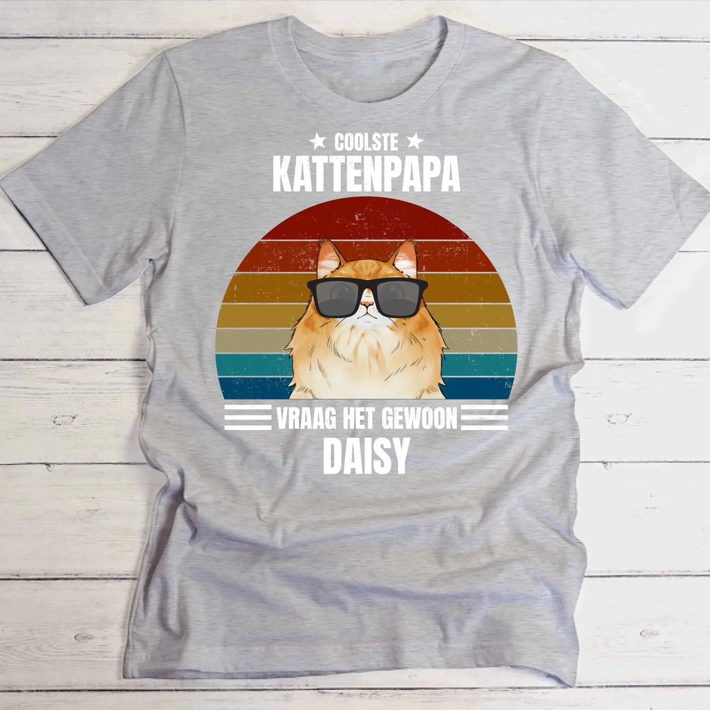 Coolste kattenpapa - Gepersonnaliseerde T-Shirt