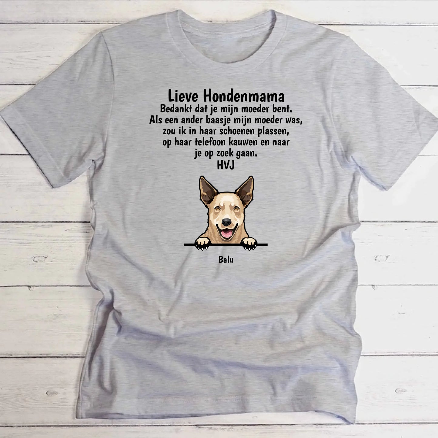 Lieve hondenmama - Gepersonaliseerde T-Shirt