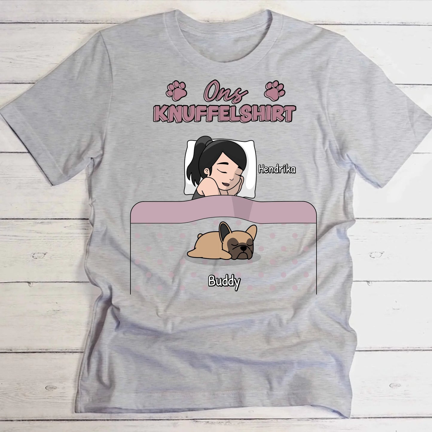 Knuffeltijd met pluisneuzen Single - Gepersonaliseerd T-Shirt