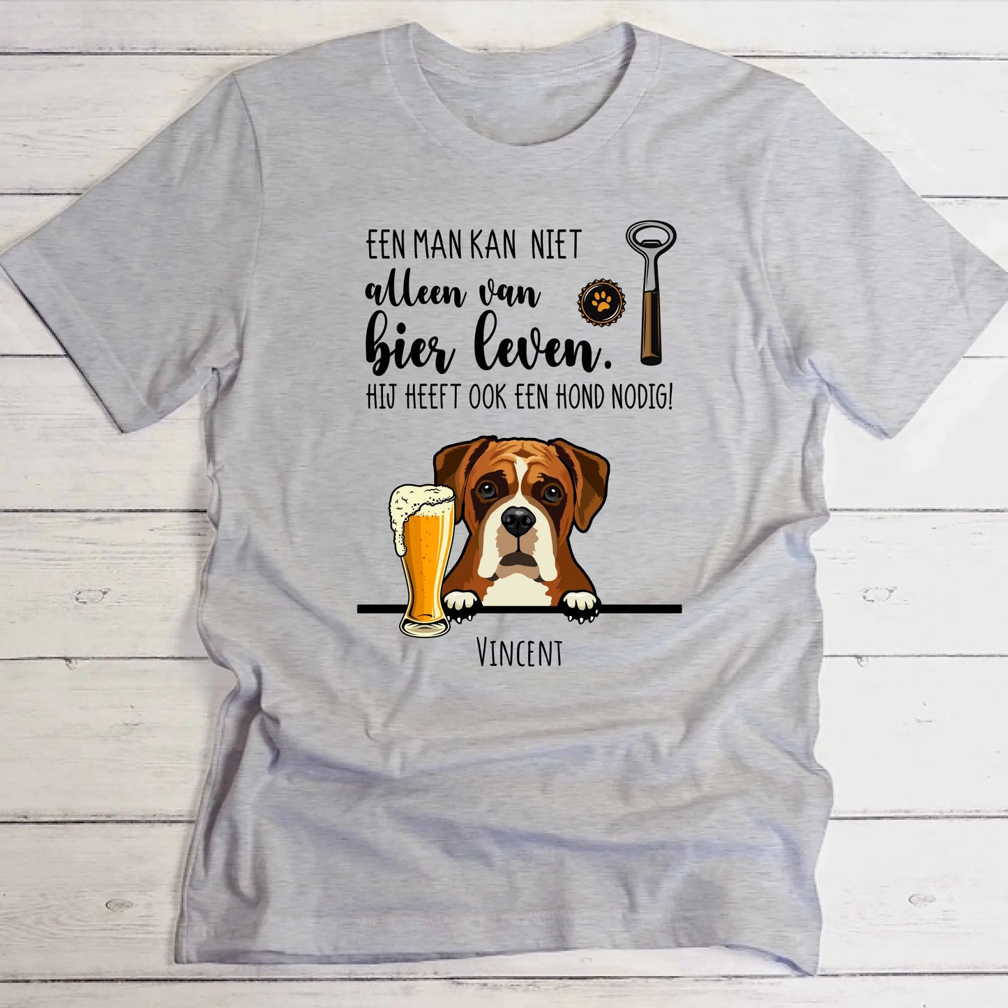 Bier & Woef - Gepersonaliseerde T-Shirt