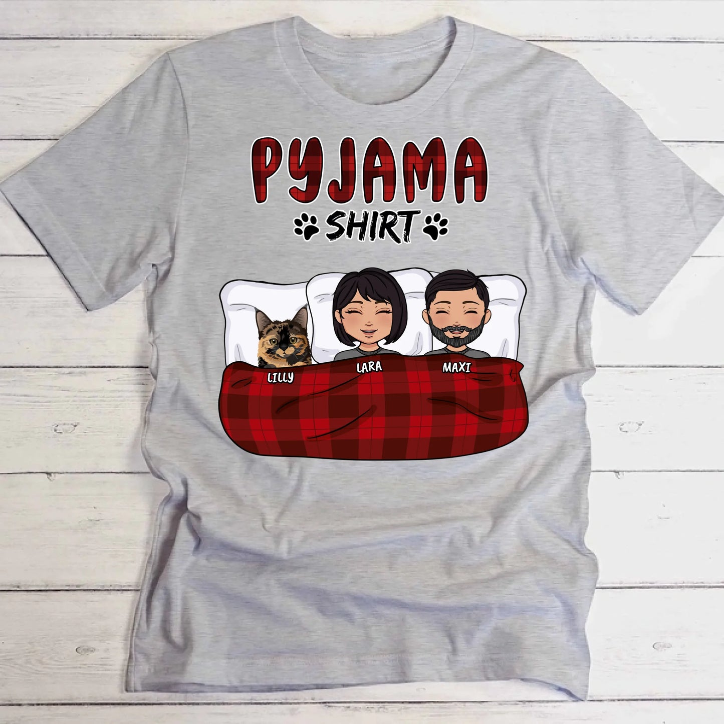 Mijn pyjama shirt (paar) - Gepersonaliseerde T-Shirt