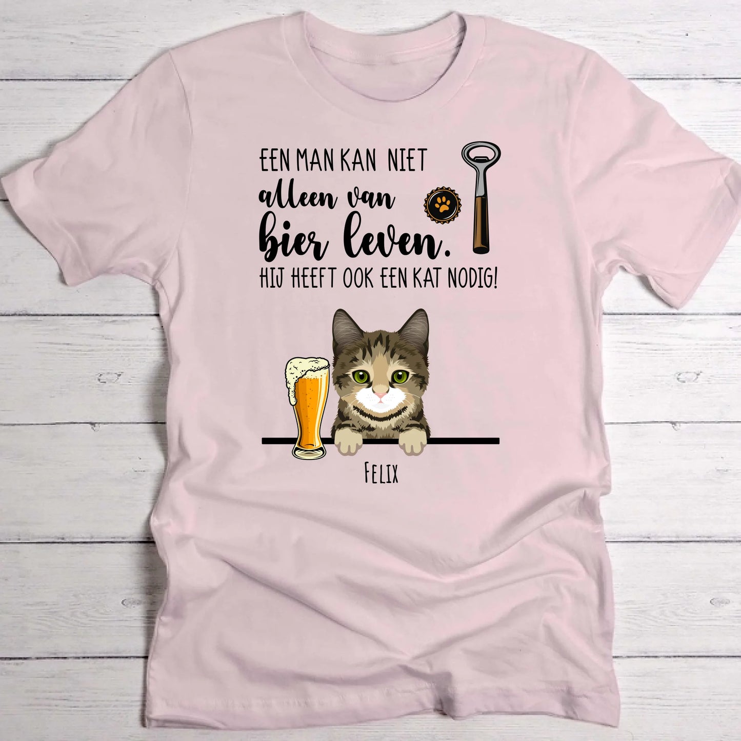 Bier & Miauw - Gepersonaliseerde T-Shirt