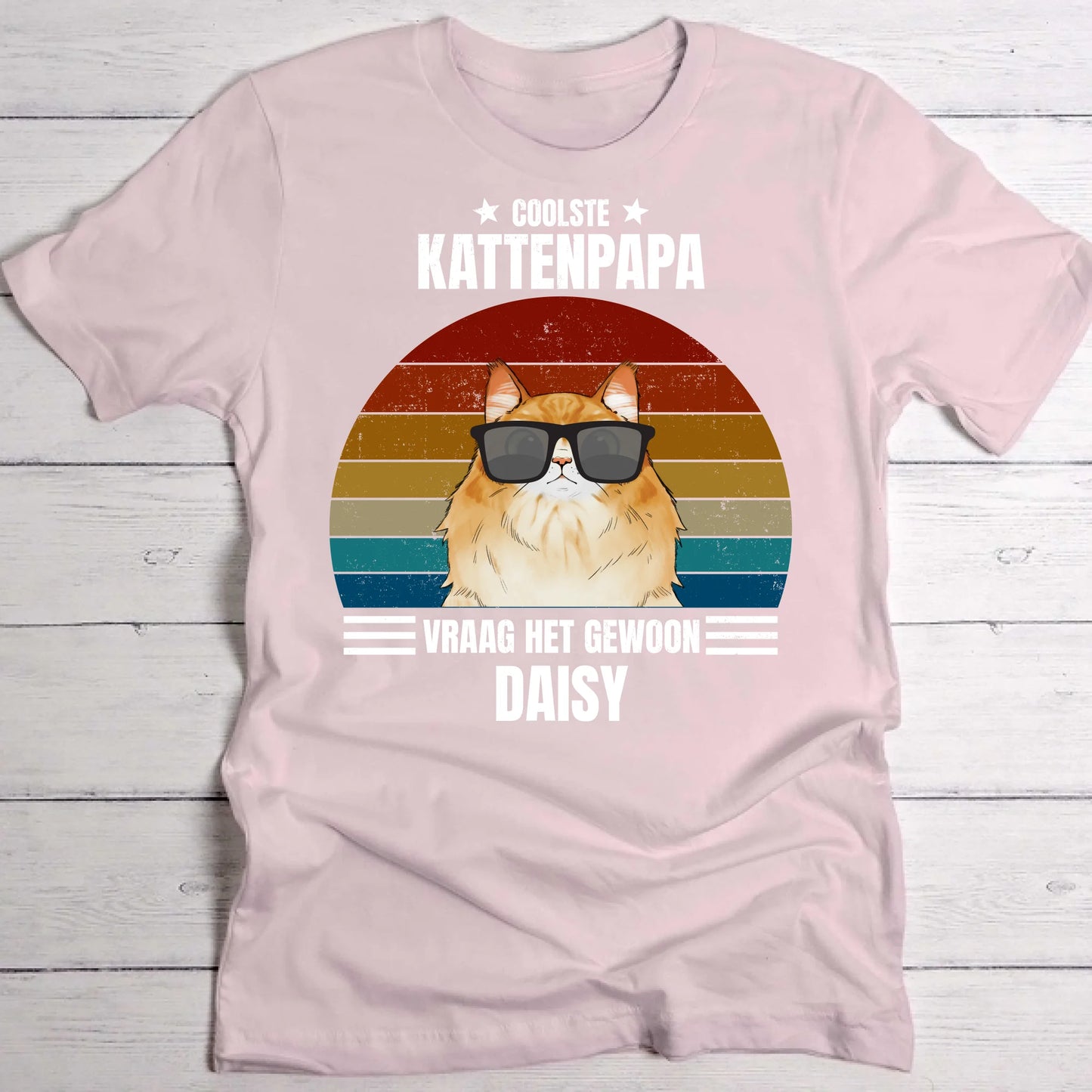 Coolste kattenpapa - Gepersonnaliseerde T-Shirt