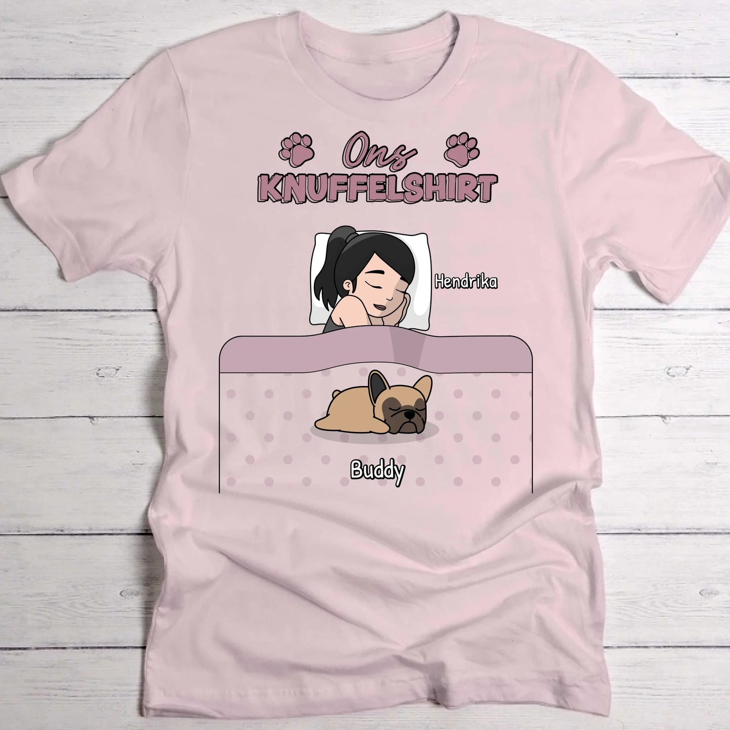 Knuffeltijd met pluisneuzen Single - Gepersonaliseerd T-Shirt