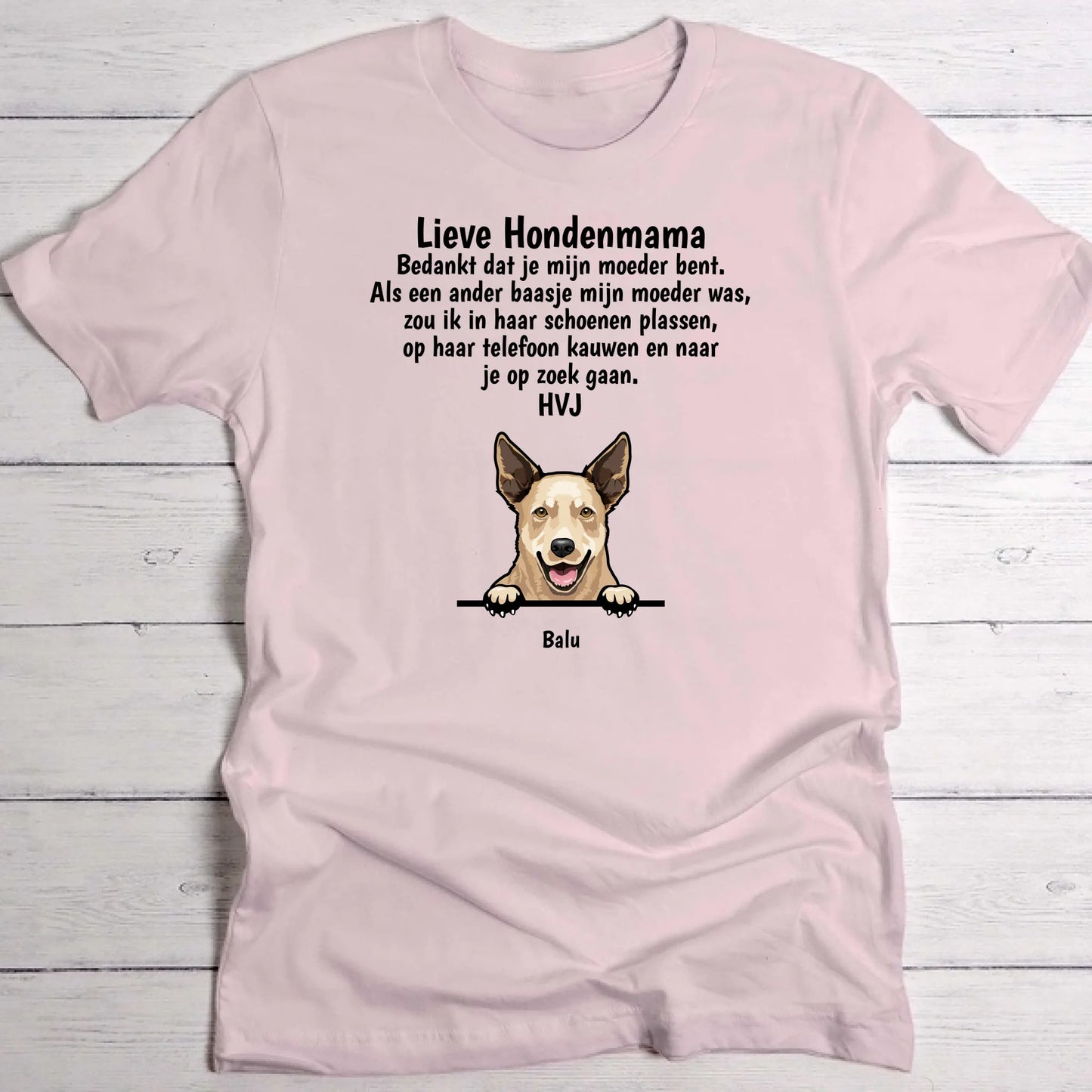 Lieve hondenmama - Gepersonaliseerde T-Shirt