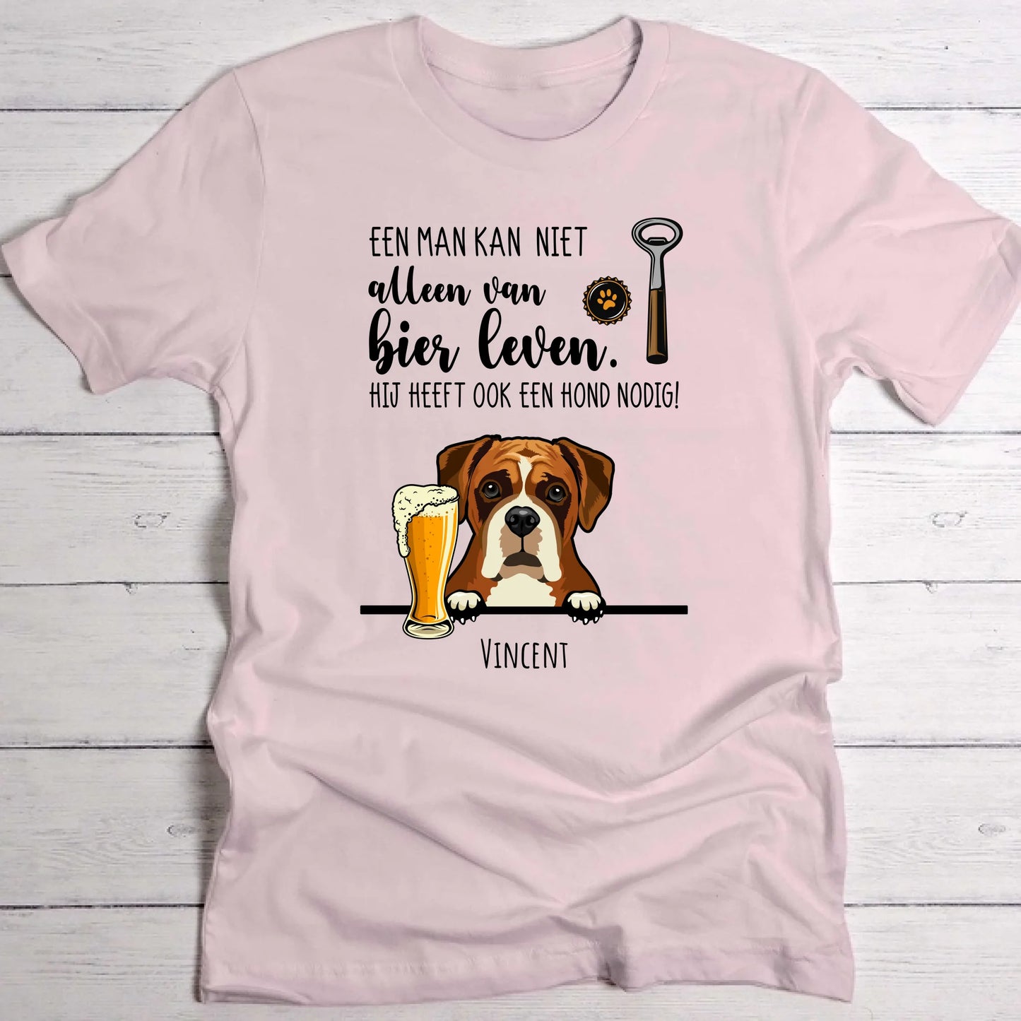 Bier & Woef - Gepersonaliseerde T-Shirt
