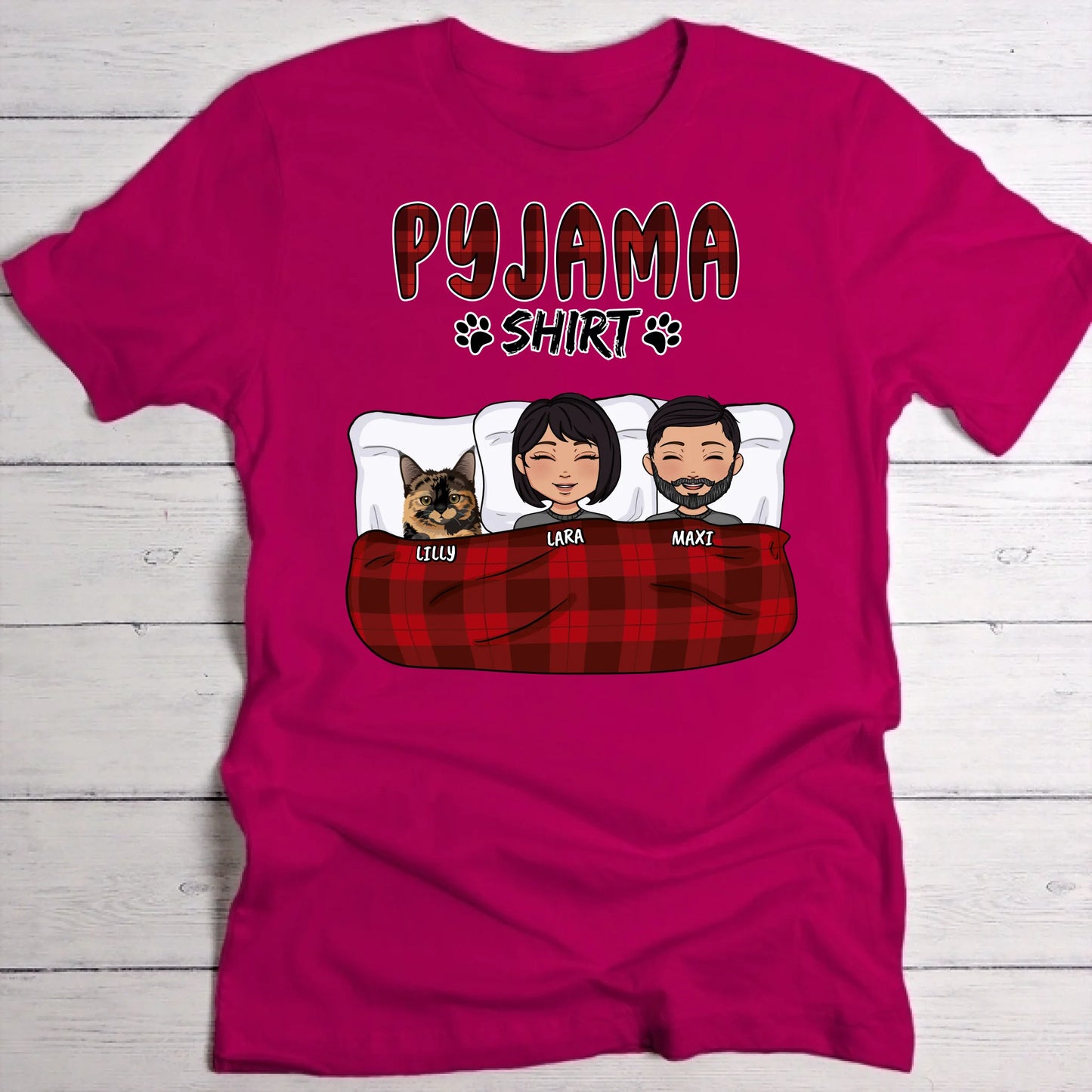 Mijn pyjama shirt (paar) - Gepersonaliseerde T-Shirt