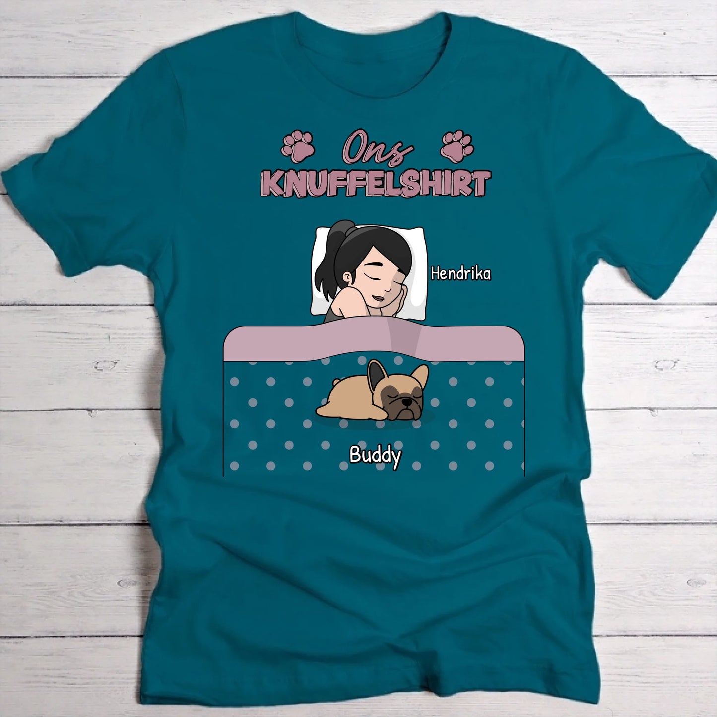 Knuffeltijd met pluisneuzen Single - Gepersonaliseerd T-Shirt