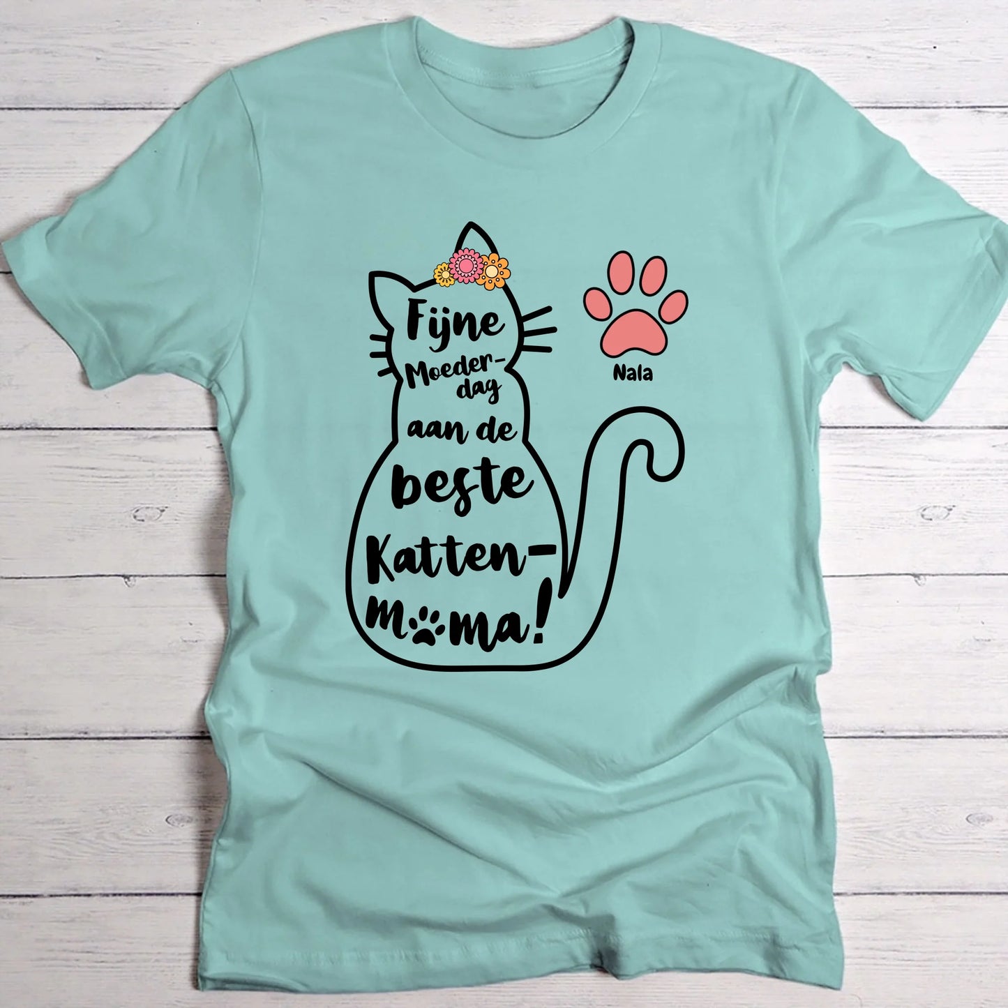 Beste kattenmama  - Gepersonaliseerde T-Shirt