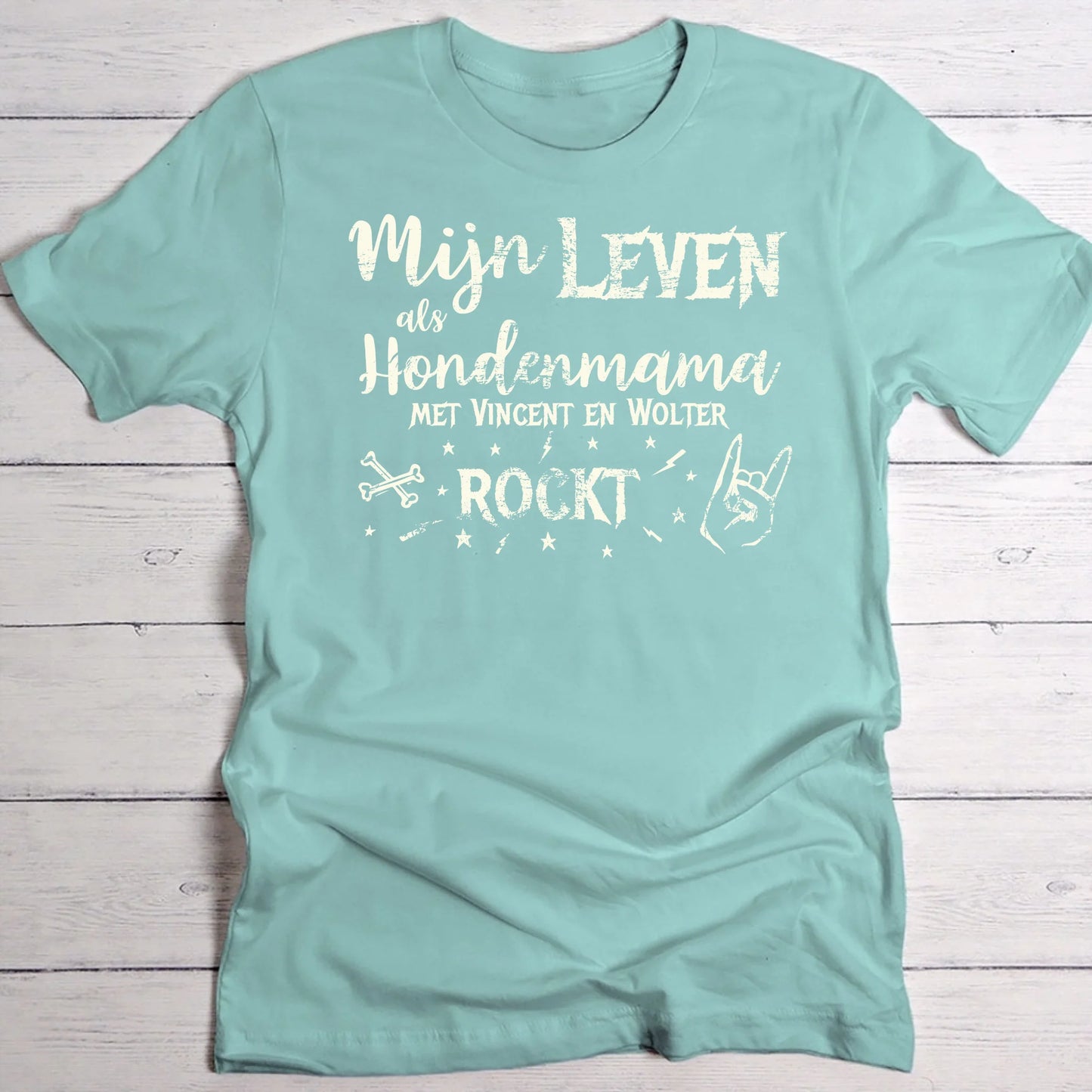 Mijn leven als hondenmama rockt - Gepersonaliseerde T-Shirt