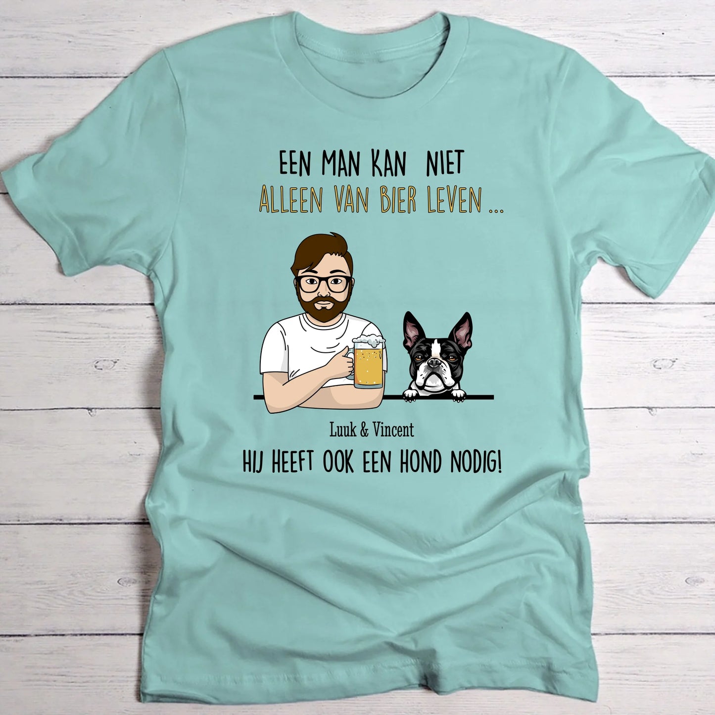 Bier met Hond - Gepersonaliseerde T-Shirt