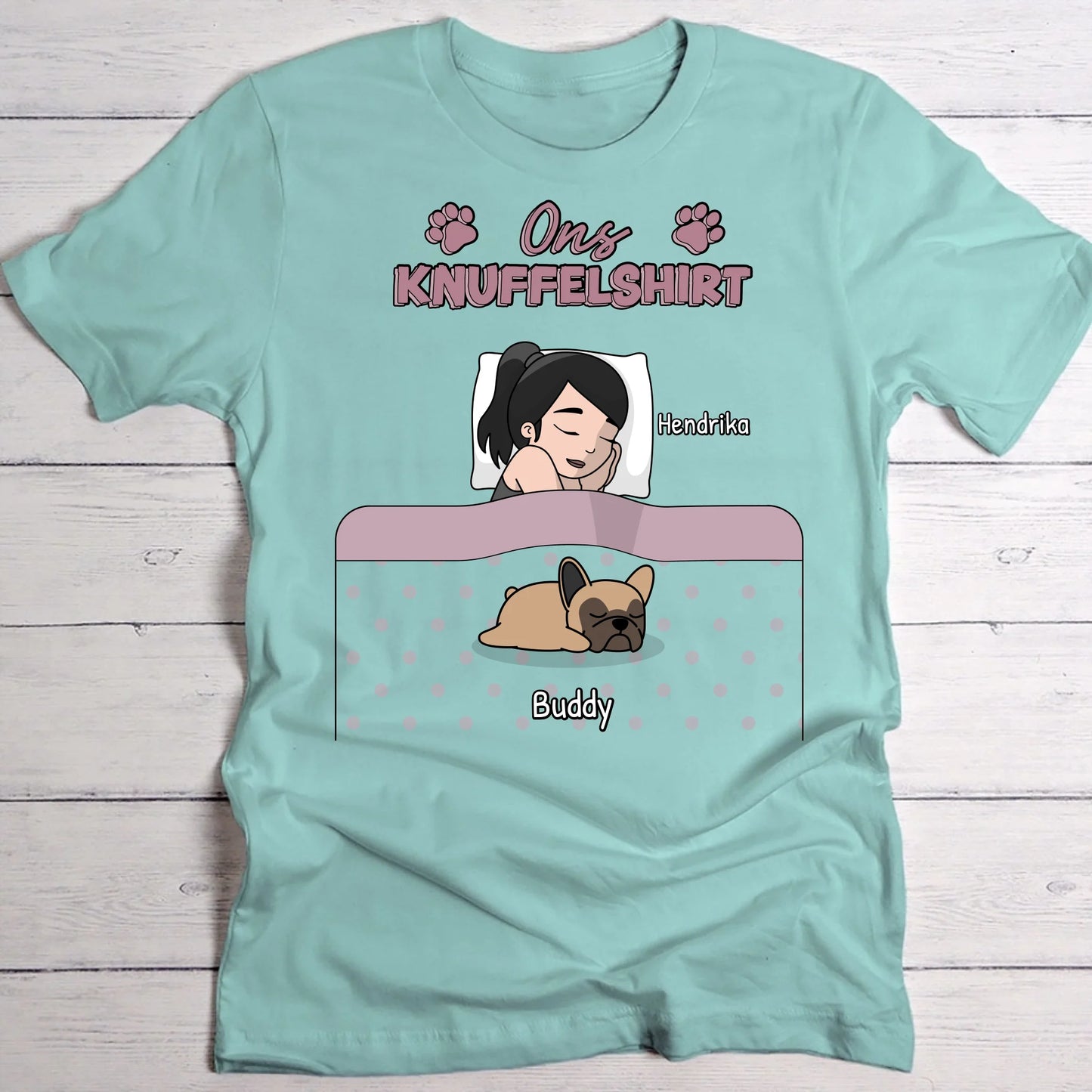 Knuffeltijd met pluisneuzen Single - Gepersonaliseerd T-Shirt