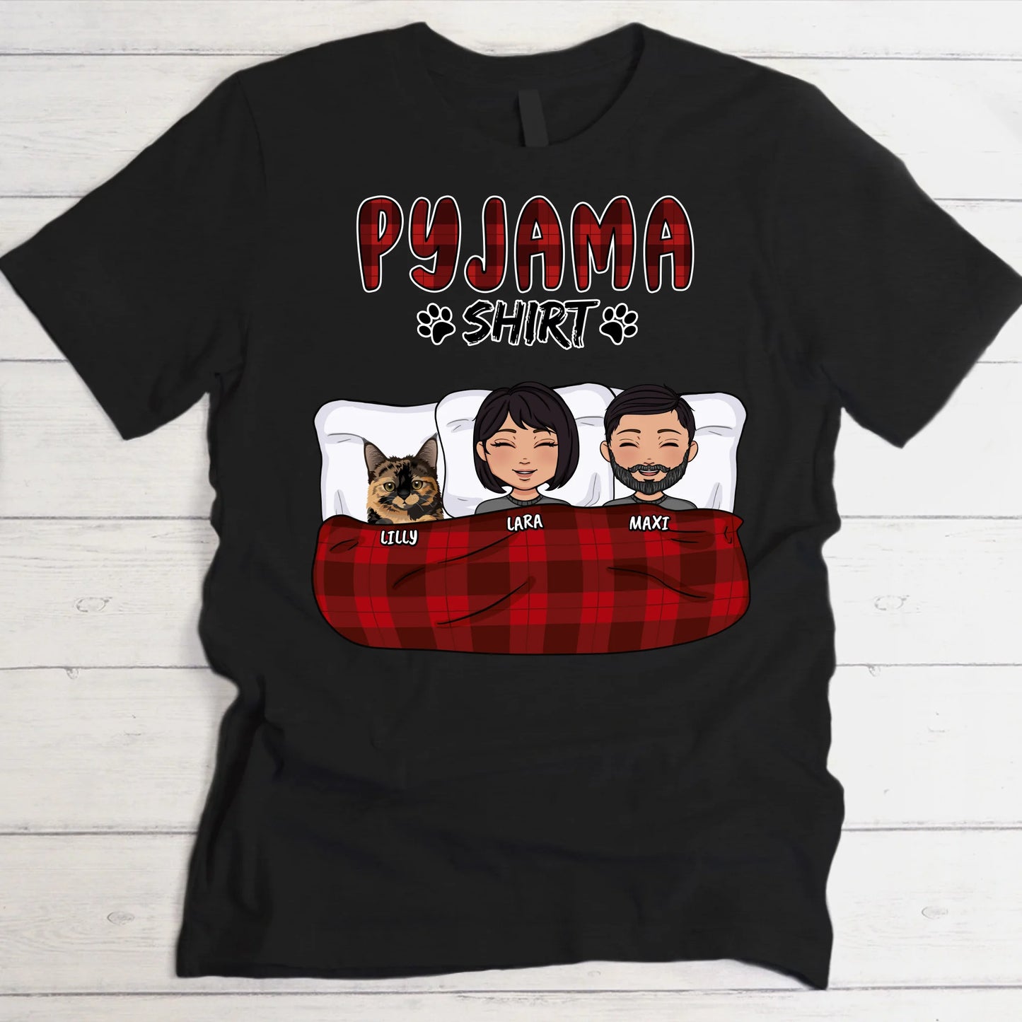 Mijn pyjama shirt (paar) - Gepersonaliseerde T-Shirt